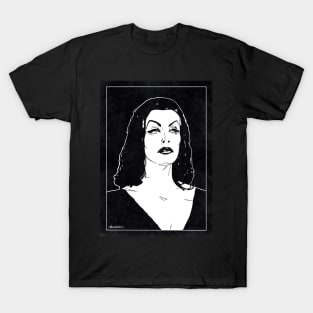 VAMPIRA - Plan 9 From Outer Space (Black and White) T-Shirt